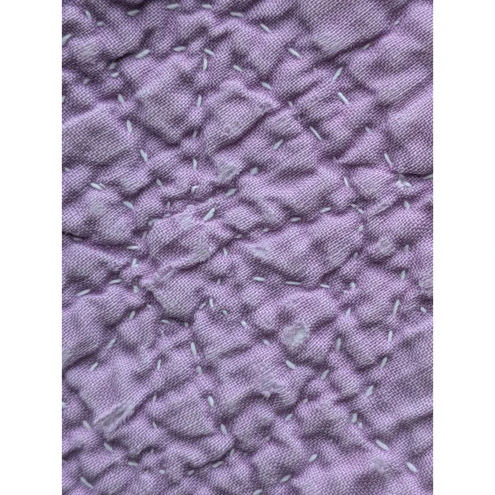 Handmade Basket Quilt Vintage Cottagecore Farmhouse Heirloom Patchwork 71 x 76